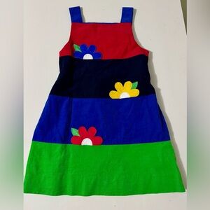 Florence Eiseman Cordoroy Flower Appliqué Dreas